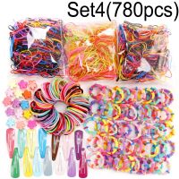 【CC】♠✻  780pcs A Of Multipurpose Children Colorful Clip Bb Knots Disposable Hair Leather Band