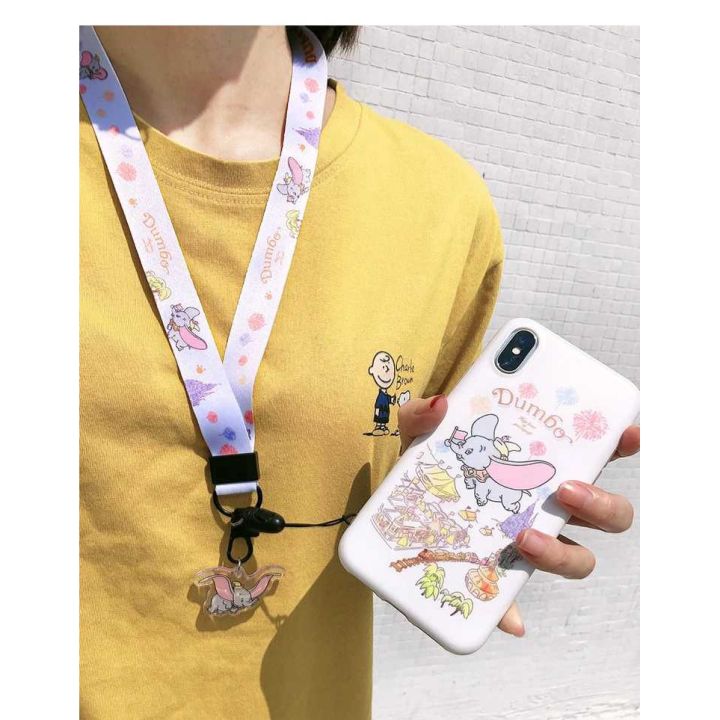 mobile-phone-neck-strap-lanyard-with-pendant-dumbo-unicorn-key-chain-8-colors