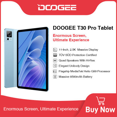 DOOGEE T30 Pro Tablet MediaTek Helio G99 11 2.5K TÜV Certified 8GB+256GB 8580mAh 20MP Main Camera Android 13
