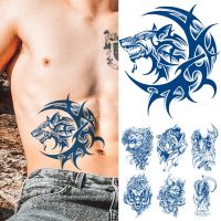 Herbal Juice Ink Semi-permanent Temporary Tattoo Sticker Long Lasting Men Adult Arm Sleeve Fake Tattoos Wolf Lion Tiger Eagle