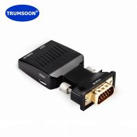 ✐ Trumsoon VGA to HDTV with Audio 1080P Cables VGA2HDMI Adapter for TV PC Monitor Projector Laptops PS4 DVD