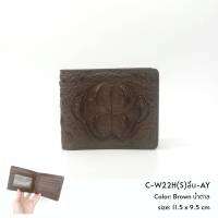 Prang Crocodile Leather US Wallet กระเป๋าสตางค์ผู้ชาย US สองพับแบบสั้น หนังจระเข้ C-W22H(S)ลิ้น-AY