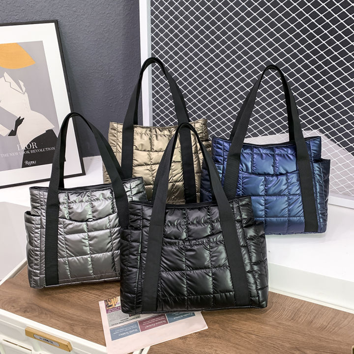 women-fashion-quilted-lattice-shoulder-bag-female-casual-solid-color-nylon-shopping-bags-female-large-capacity-tote-handbags