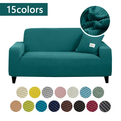 Polar Fleece Sofa Cover For Living Room Stretch Jacquard Fabric Corner Sofa Covers Big Elastic Armchair Protector Home Furniture