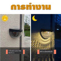 ขนาดใหญ่ แพ็ค 2ชิ้น //ไฟเหลือง Solar light 6 LED ติดรั้วบ้าน เพิ่มความสวยงาม แต่งสวน ติดผนัง ตกแต่งกลางแจ้ง ไฟตกแต่ง โซล่าเซลล์ ไฟปักสนาม