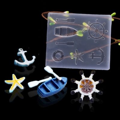 1Piece Silicone Mold for Jewelry Finding Tool Boat Paddle Rudder Ship Hook Small Starfish Resin Mold