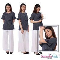 SummerGlitz 100 Cotton Fluted Sleeve Nursing Tee Baju Menyusu Selak