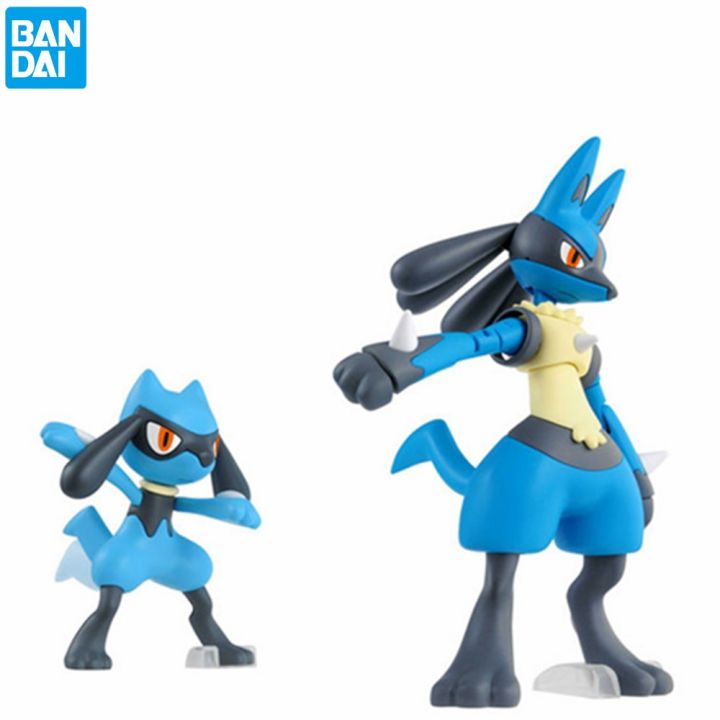 action-figureszzooi-bandai-pokemon-plamo-collection-44-select-series-riolu-amp-lucario-assemble-pvc-action-figures-50-100mm-figurine-model-toys-action-figures