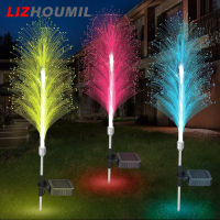 LIZHOUMIL Ip66ไฟ Led สีสันสดใสโซลาร์เซลล์กันน้ำ,2ชิ้นโคมไฟแก้วนำแสงสำหรับตกแต่งสนามหญ้าลานภายนอกวันหยุด