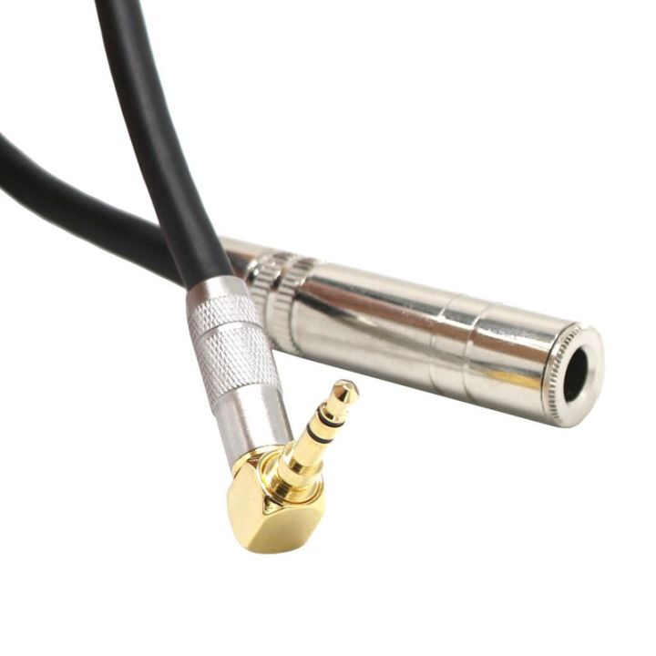 6-35-female-mono-to-3-5-male-plug-jack-stereo-hifi-mic-audio-extension-cable-short-90-degree-angled-audio-line-cable