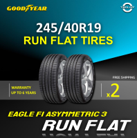 Goodyear 245/40R19 EAGLE F1 ASYMMETRIC 3 RUN FLAT MOE ยางใหม่ ผลิตปี2023 ราคาต่อ2เส้น มีรับประกัน แถมจุ๊บลมยาง ยางรันแฟลต ขอบ19 ขนาด 245/40R19 RUN FLAT จำนวน 2 เส้น