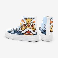 ♠  Original Chinese wind graffiti help canvas shoes female hip-hop fashion tide shoes high wind street spring/summer 2023