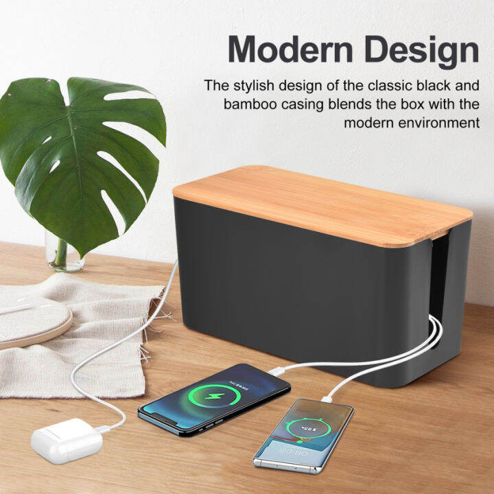 A Simple Solution to Cable MessThe cord management box helps to hide