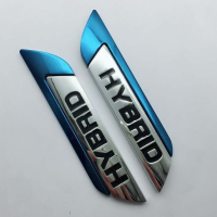 2 Hybrid Logo 3D Metal Car Auto SUV Body Fenderตราสัญลักษณ์【Blue】