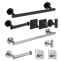 ﹍☸ Bathroom Accessory Set Stainless Steel Bath Set Including Hand Towel Bars Toilet Paper Holders Hooks Bathroom Hardware Gadgets