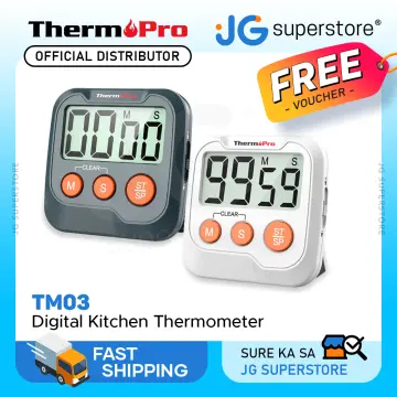 ThermoPro TM02 Digital LCD Kitchen Timer Dual Countdown Cooking Timer Loud  Alarm