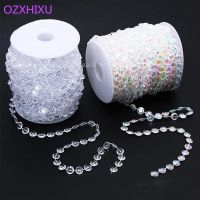 hot【cw】 3m 10mm Tranparent Octagonal Beads Wedding decoratio Garland Hanging Lights Curtain