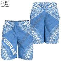 PLstar Cosmos Polynesian Kosrae Island 3D พิมพ์ลายผู้ชายแฟชั่น/ผู้หญิงฤดูร้อนกางเกงขาสั้นสีสันสดใสชายหาดสไตล์ลำลอง-1