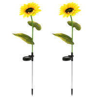 2Pcs LED Sloar Sunflower Lawn Lamps Outdoor Waterproof Landscape Lamp Flowers Light for Courtyard Garden Lawn Lighting Decor