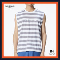 (PAINKILLER) PK ORIGINAL STRIPY SLEEVELESS TEE / เสื้อแขนกุด โอเวอร์ไซส์ เสื้อยืดผู้ชาย เพนคิลเลอร์ / T-shirt tank top menswear PAINKILLER / Original Collection