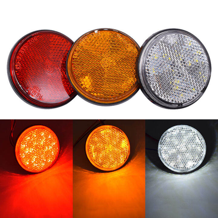 LOUISIS 24 SMD Car LED White/Yellow/Red Indicator Light Car Round Tail