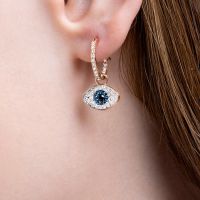 Swarovski discount rose gold devils eye earrings womens crystal earrings gift 【SSY】