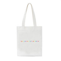 Treat people with kindness letter Casual Fashion Canvas Big Capacity Harajuku WomenNew Fun Vintage Shoulder Bag