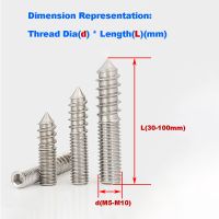 304 Stainless Steel Double-Headed Self-Tapping Screw/Hexagon Socket Stair Sofa Furniture Screw/Headless Pointed Tail Bolt Nails Screws  Fasteners