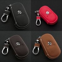 Angel Suzuki Leather Car Key Bag Case Logo Keychain Ring Zipper Auto Accessories For Swift Vitara Jimny Ertiga SX4 Alto Ciaz Dzire APV S-Cross XL7 Ignis Alivio Kizashi Splash