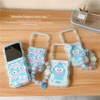 Sanrio Hangyodon สร้อยข้อมือเคสโทรศัพท์สำหรับ Samsung Galaxy Z Flip 3 4 5 5G PC แข็งปลอกปกหลังป้องกันการตก