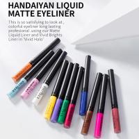 HANDAIYAN 12 Colors Eyeliner Pencil Set Eyes Cosmetics Make Up Waterproof Quickly Dry Colorful Liquid Eye Liner Pen Set TSLM1