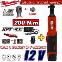 【พร้อมส่ง】Milwaukee ประแจวงล้อไฟฟ้าไร้สาย 12V 3/8\ 200N.m คุณภาพสูง พร้อมแบตเตอรี่ 1 ก้อน และน็อตสกรูชาร์จ 1 ชิ้น