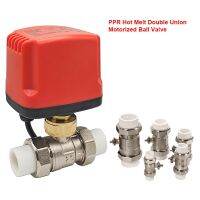 PPR Hot Melt Double Union Motorized Ball Valve 2-Wire/3-Wire Waterproof IP65 PPR20/25/32/40/50 Electric Water Valve 12V 24V 220V