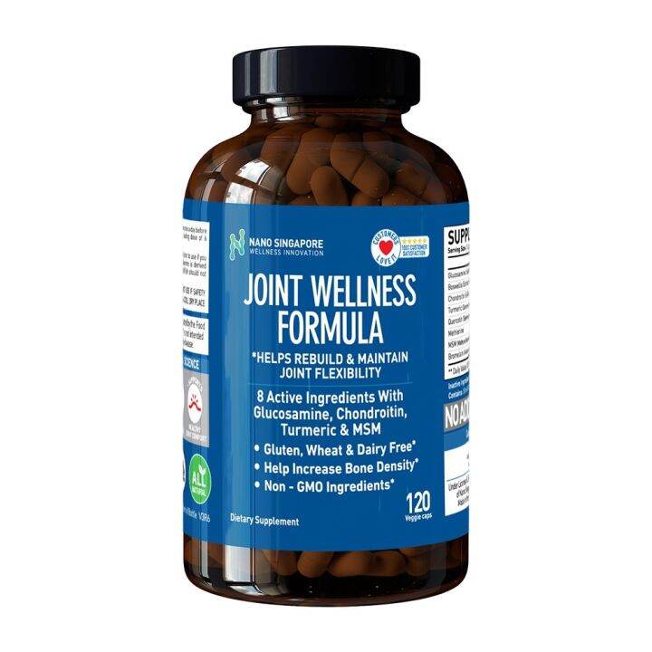 Nano Singapore Glucosamine Wellness 1500mg 3x Strength w/ Glucosamine Chondroitin MSM Turmeric