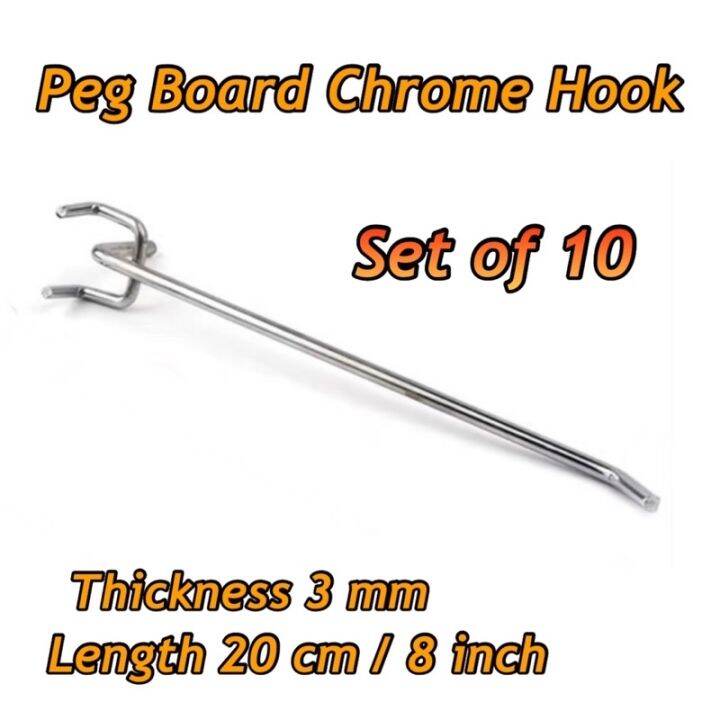 Big Promo 10 pc Peg Board Chrome Hook Organize Anything on a Pegboard