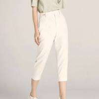 Satin Sleek Pants Designed With Wooden Buttons-TAKTAI