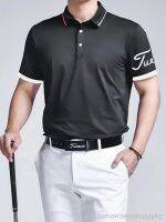 Titleist เสื้อกอล์ฟผู้ชายแขนสั้นเสื้อเจอร์ซีย์ลำลองปกกว้าง,เสื้อเสื้อโปโลกีฬาเสื้อผ้ายืดแขนสั้น FootJoy Scotty Cameron1 PING1 Callaway1อีกครั้ง™ไฟน์ฮอน