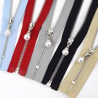 5pcs Meetee 15-70cm 3 Metal Zippers Closed amp;open Silver Zip Pearl Slider for Bags Wallet Shoes Garment Sewing Accessories