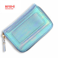 Credit Card Holder Women ANTI RFID Wallet Female Purple/blue/pink PU Leather Cardholder 15 Bits Card ID Holder Zipper Card Case Card Holders