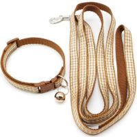 TEXFashion Pet Dog Collar Traction rope Classic Pattern Cute Bell Adjustable Collars For Dogs Cats Puppy DIY Pet Accessories