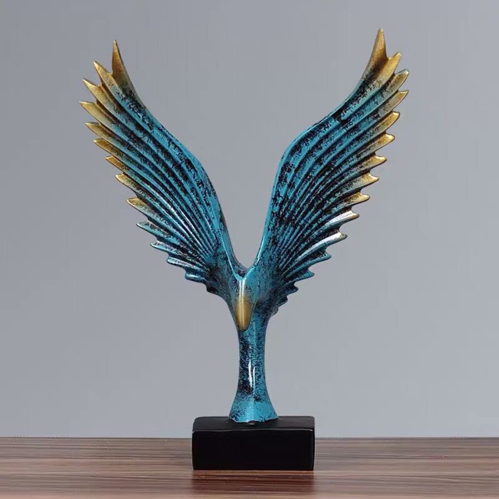 Decorative Statues Simulated Abstract Open Wing Bird Statue Home Statues Decor 