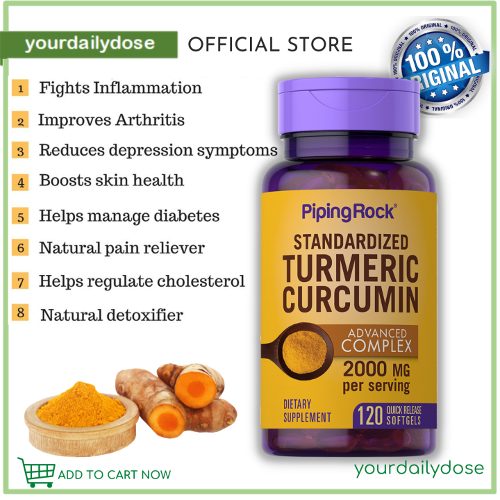 Piping Rock Turmeric Curcumin Advanced 2000mg 120 Quick Softgels