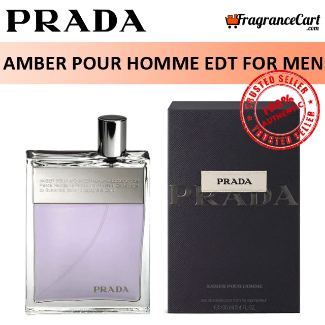 Prada Amber Pour Homme EDT for Men (100ml) Eau de Toilette Ember Silver  Blue [Brand New 100% Authentic Perfume/Fragrance] | Lazada PH