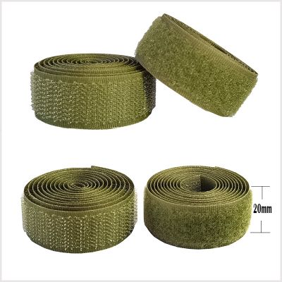 2mx2cm olive green nylon fastener tape no adhesive sewing magic loop hook sticker strip clothing stick tape