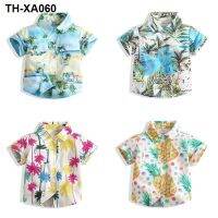 Childrens beach summer new boys seaside casual childrens short-sleeved coconut tree boys