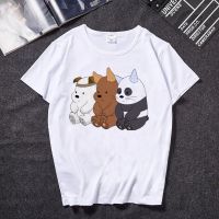 เสื้อยืดผู้ชาย We Bare Bears โดดเด่นด้วยผ้าฝ้ายฤดูร้อน The Three Little Bears