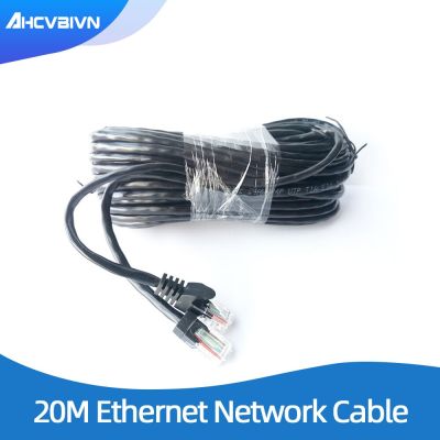 【Must-have】 20M 65ft Cat5 Ethernet สายเคเบิลเครือข่าย RJ45 Patch กลางแจ้งกันน้ำ LAN สายเคเบิลสำหรับกล้องวงจรปิดระบบกล้อง IP POE