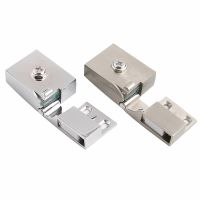 【LZ】 1Set Zinc alloy Glass Door Hinge Up and Down Hinges No Installation Hole Cabinet Door Glass Hinge Glass Clip for Wine Cabinet