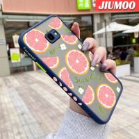 JIUMOO เคสปลอกสำหรับ Samsung กาแลคซี J4 2018 J4บวก2018 J4ลายการ์ตูนส้มโอฤดูร้อนมีน้ำค้างแข็งโปร่งใสด้านข้างบางดีไซน์ใหม่กันกระแทกเคสมือถือแข็งปลอกซิลิโคนคลุมทั้งหมดเคสป้องกันกล้องนุ่ม