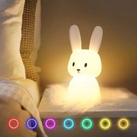 LED Night light Silicone Rabbit Touch Sensor lamp Cute Animal Light Bedroom Decor Gift for Kid Baby Child Table Lamp Home Decor Night Lights